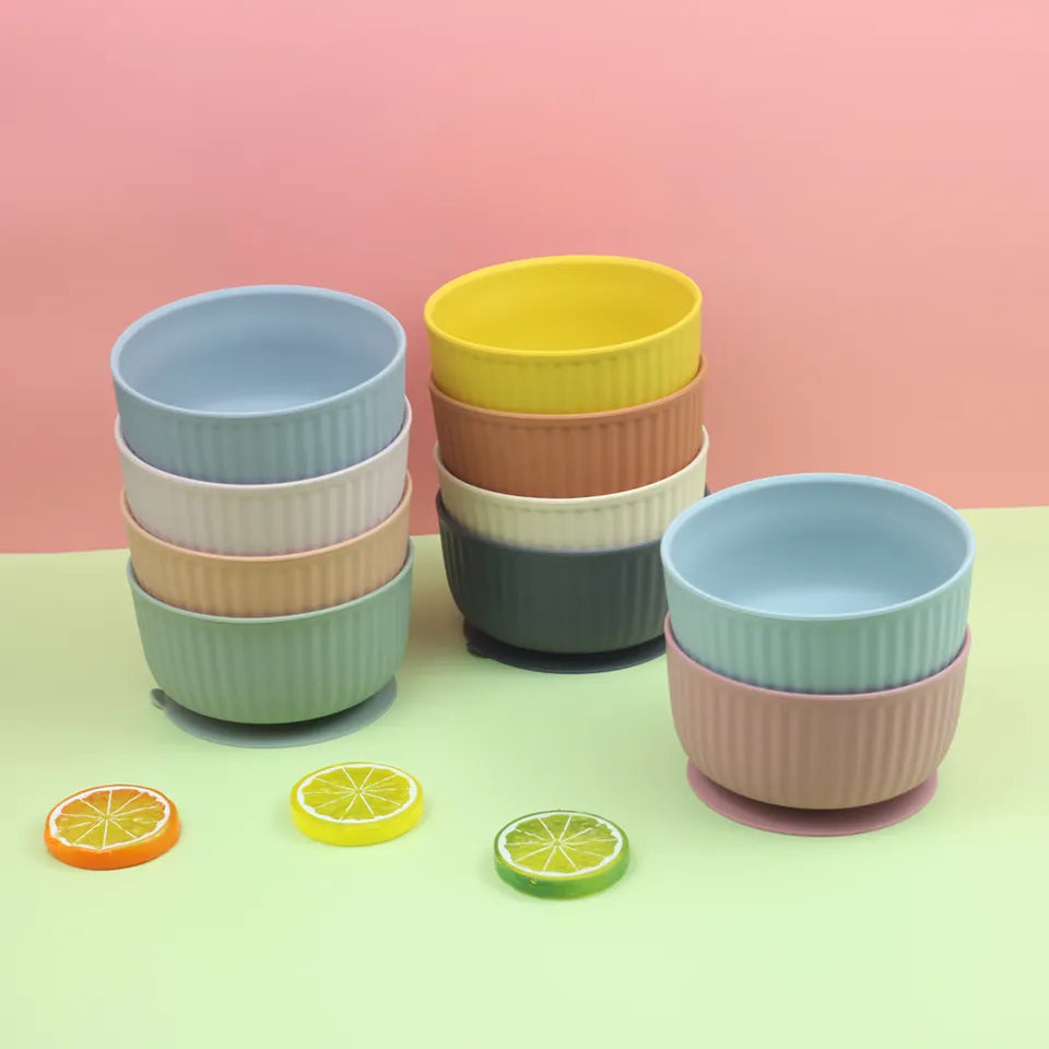 Silicone Baby Ramekin Suction Bowl Learner Set Colours