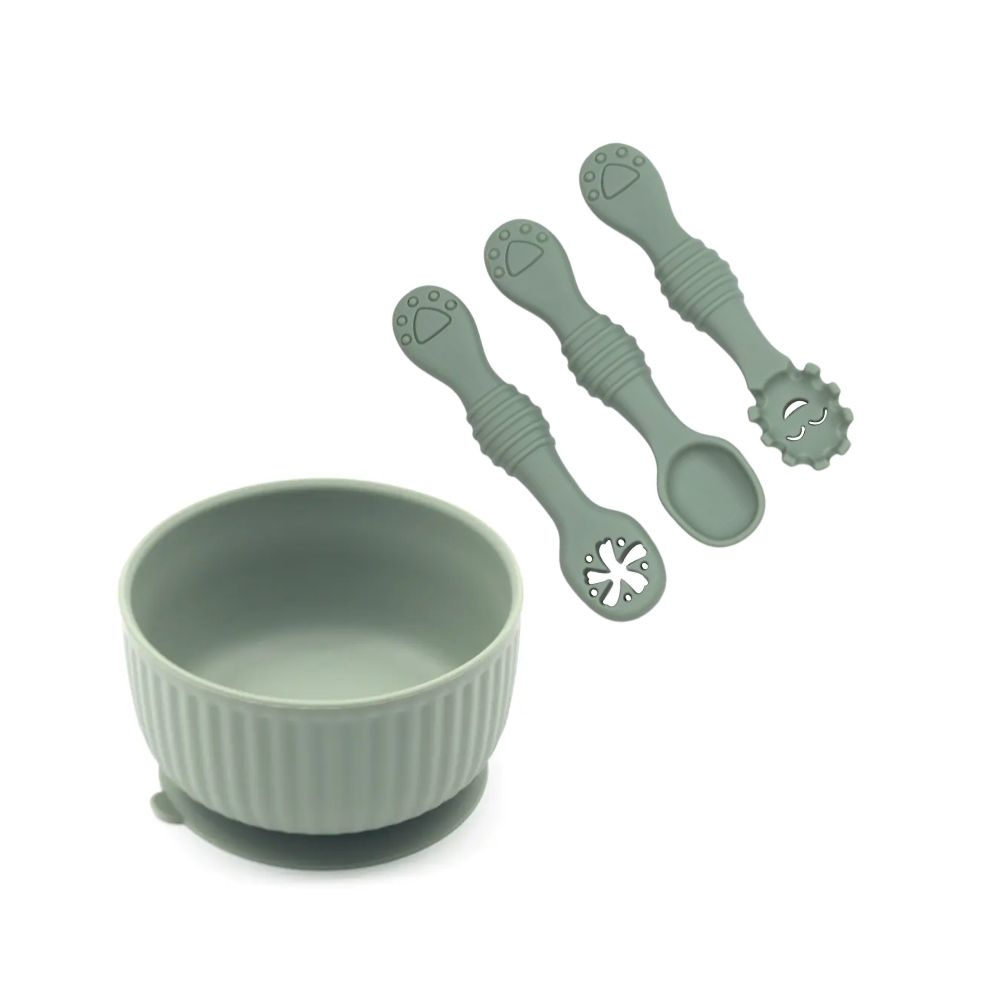 Silicone Baby Ramekin Suction Bowl Learner Set - Desert Sage