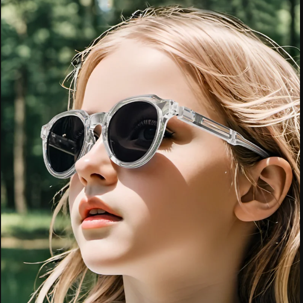 Parent Child Set (1 Parent, 1 Child) Foldable Polarized Sunglasses - Transparent Child