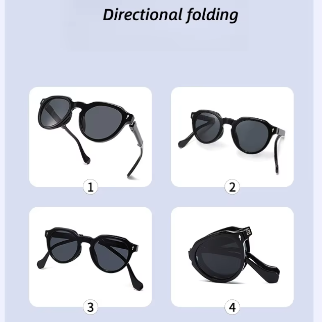 Parent Child Set (1 Parent, 1 Child) Foldable Polarized Sunglasses - Black Folding