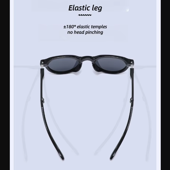 Parent Child Set (1 Parent, 1 Child) Foldable Polarized Sunglasses - Black Flexible