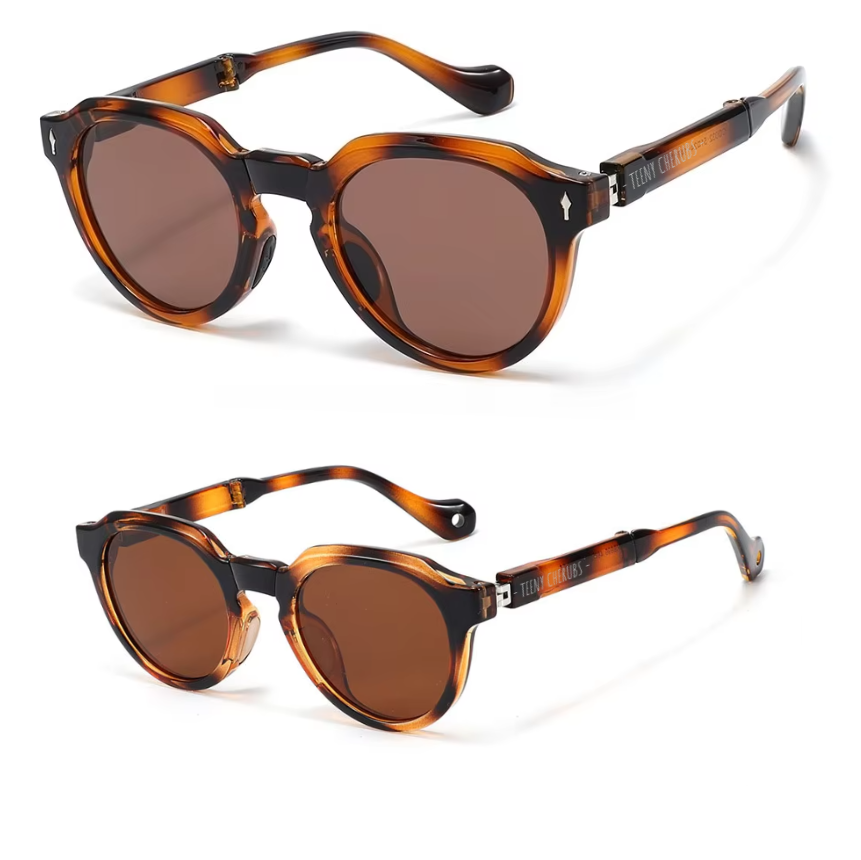 Parent Child Set (1 Parent, 1 Child) Foldable Polarized Sunglasses - Tortoiseshell