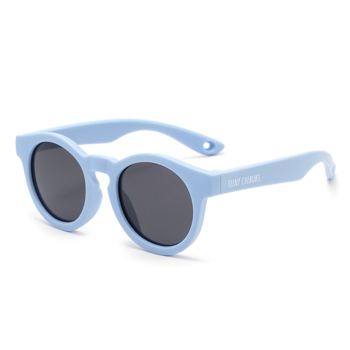Teeny Baby Keyhole Polarized Sunglasses With Strap - Blue
