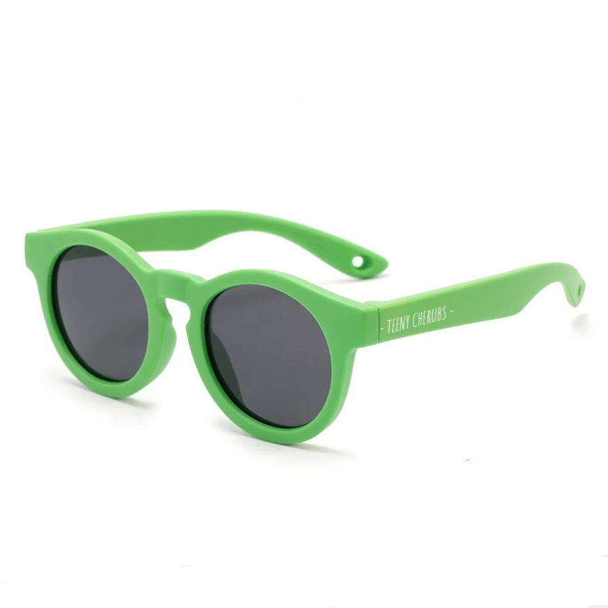 Teeny Baby Keyhole Polarized Sunglasses With Strap - Green