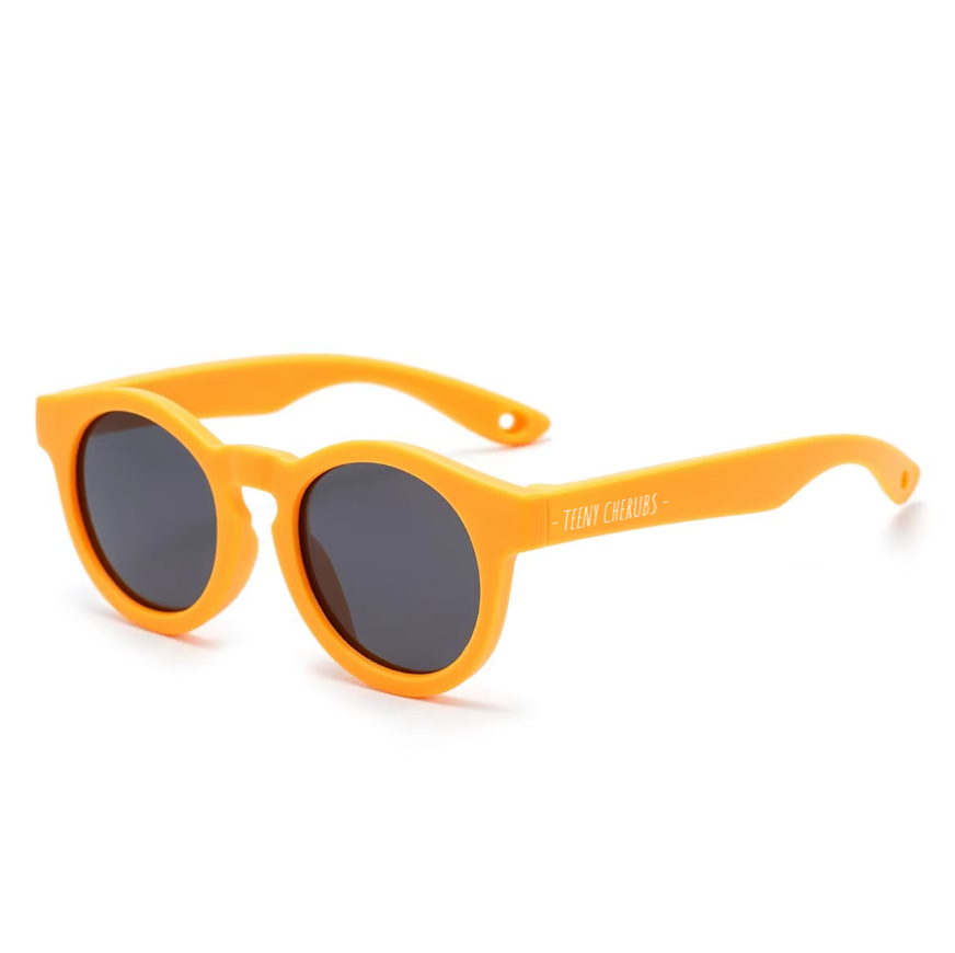 Teeny Baby Keyhole Polarized Sunglasses With Strap - Sunshine