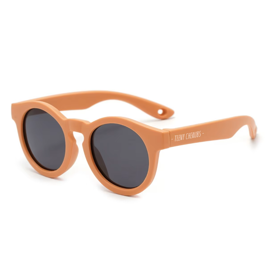 Teeny Baby Keyhole Polarized Sunglasses With Strap - Toffee