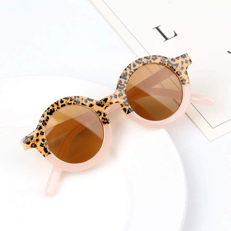 Teeny Baby Round Sunglasses - Pink Leopard