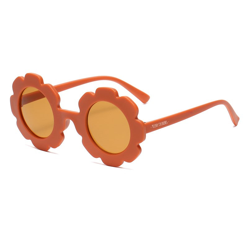 Teeny Burnt Orange Baby Toddler Floral Sunglasses