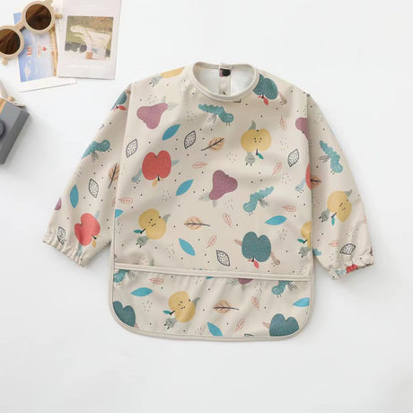 Teeny Baby Long Sleeve Waterproof Apron Smock Bib - Fruit Garden