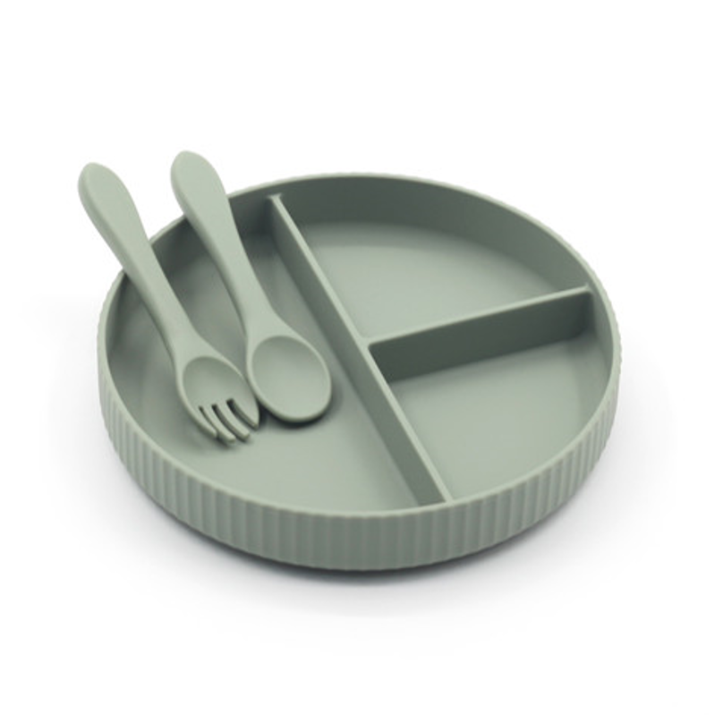 Silicone Baby Toddler Feeding Plate Set - Desert Sage