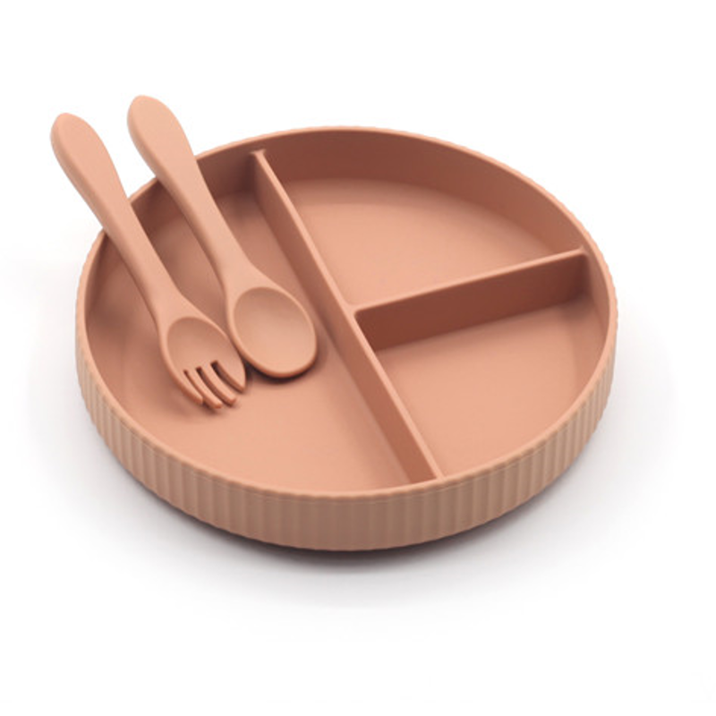Silicone Baby Feeding Plate Set - Muted Clay