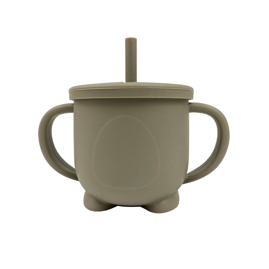 Baby Toddler Silicone Non-spill Sippy Straw Cup First Stage - Sage