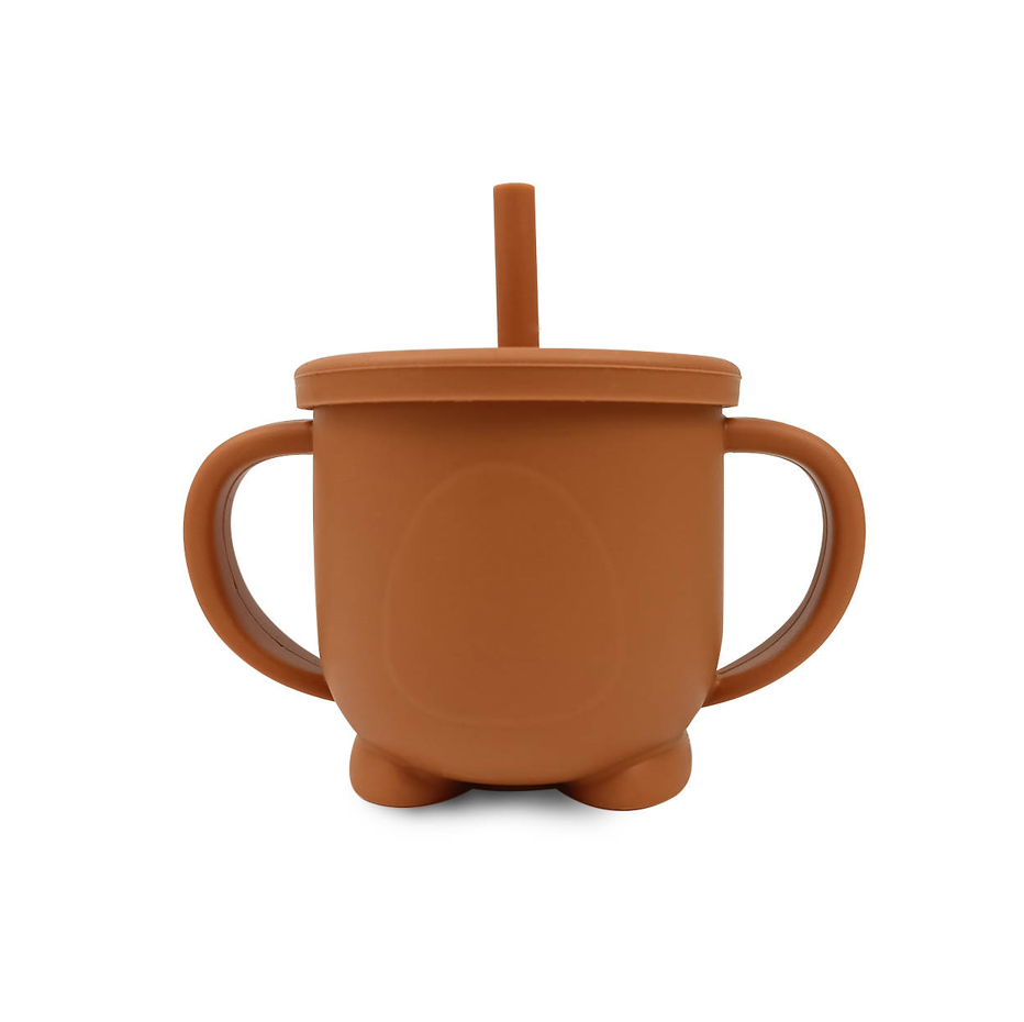 Baby Toddler Silicone Non-spill Sippy Straw Cup First Stage - Spiced Pumpkin