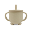 Baby Toddler Silicone Non-spill Sippy Straw Cup First Stage - Beige