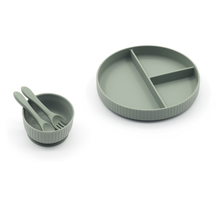 Silicone Baby Toddler Ramekin Dinnerware Set 4pcs - Desert Sage