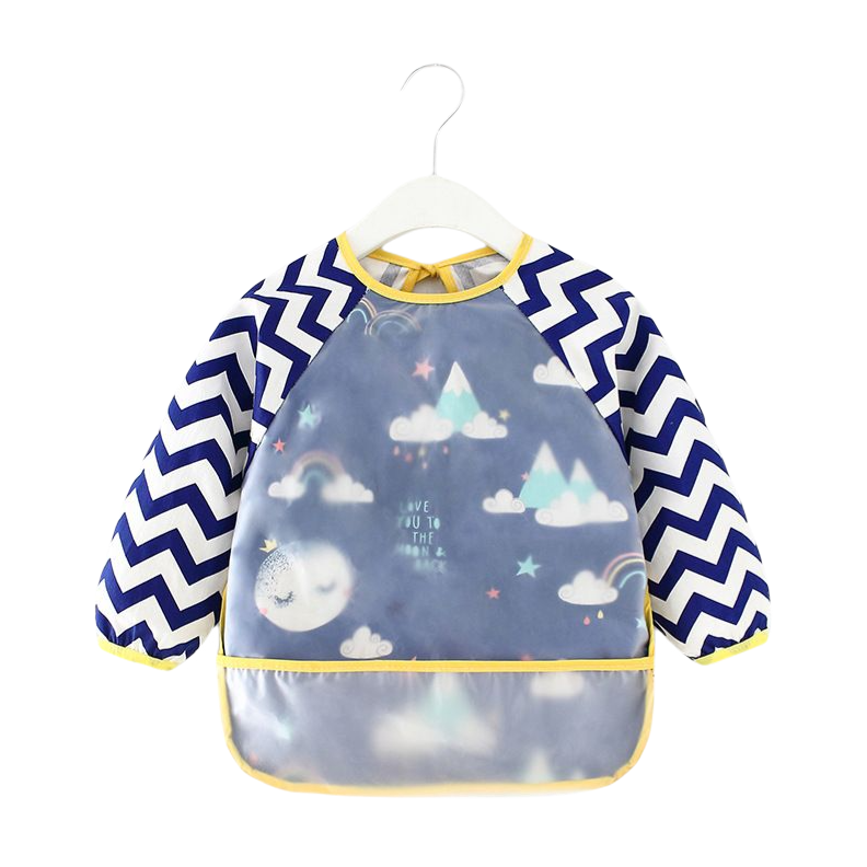 Baby Toddler Feeding Long Sleeve Apron Smock Bib - Sleepy Night