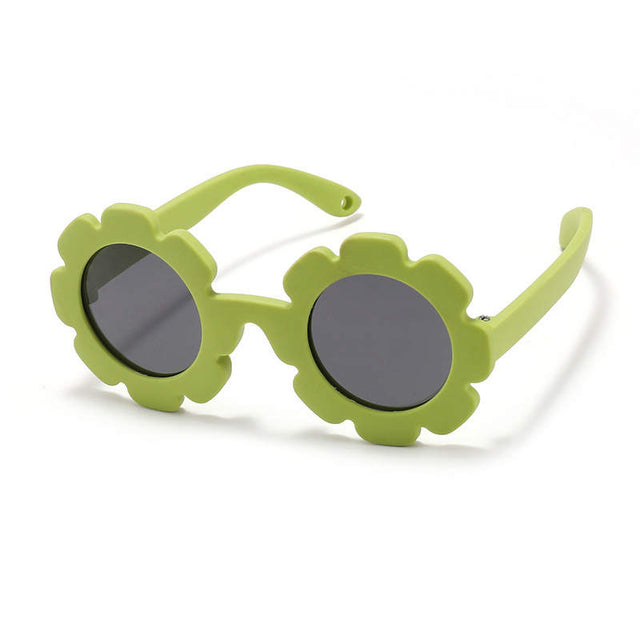 Teeny Baby Polarized Floral Sunglasses with Strap - Green