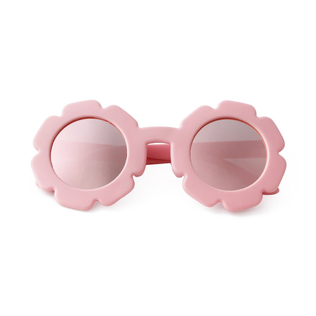 Teeny Baby Polarized Floral Sunglasses with Strap - Pink Reflective
