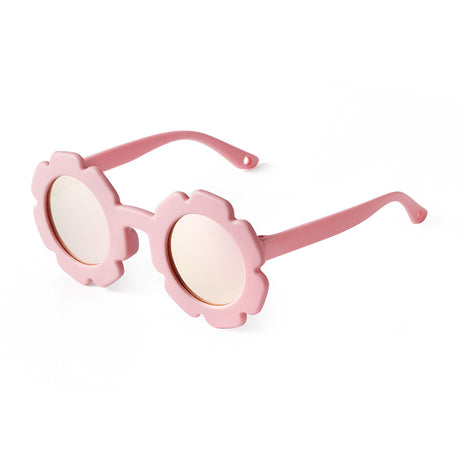 Teeny Baby Polarized Floral Sunglasses with Strap - Pink Reflective
