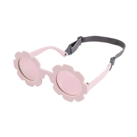 Teeny Baby Polarized Floral Sunglasses with Strap - Pink Reflective