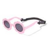 Teeny Baby Polarized Floral Sunglasses with Strap - Pink