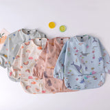 Baby Toddler Teeny Baby Long Sleeve Waterproof Apron Smock Bibs Rainbow Zoo Fruits Sea Creatures