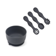 Silicone Baby Ramekin Suction Bowl Learner Set - Steel Grey