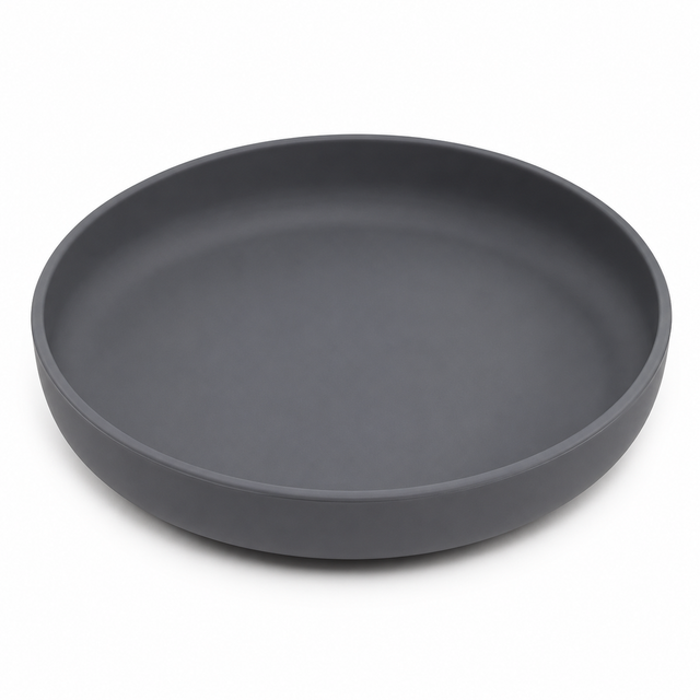 Silicone Baby Toddler Feeding Plate Standard - Dark Grey