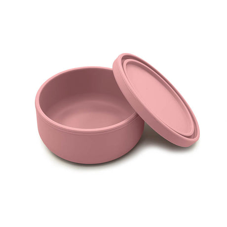 Silicone Baby Toddler Leak-Proof Bowl with Lid - Rose