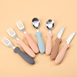 Toddler Junior Stainless Steel Cutlery Set Grey Muted Ether