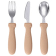 Toddler Junior Stainless Steel Cutlery Set - Apricot