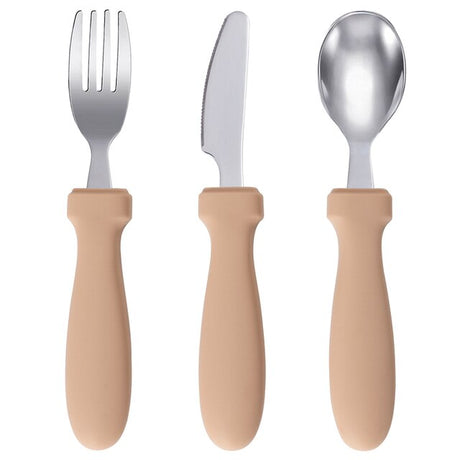 Toddler Junior Stainless Steel Cutlery Set - Apricot