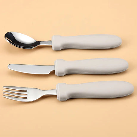 Toddler Junior Stainless Steel Cutlery Set - Beige