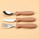 Toddler Junior Stainless Steel Cutlery Set - Clay