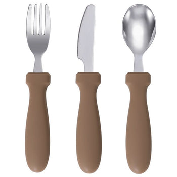 Toddler Junior Stainless Steel Cutlery Set - Clay