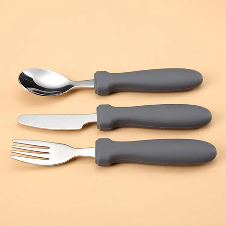 Toddler Junior Stainless Steel Cutlery Set - Grey