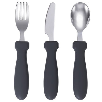 Toddler Junior Stainless Steel Cutlery Set - Grey