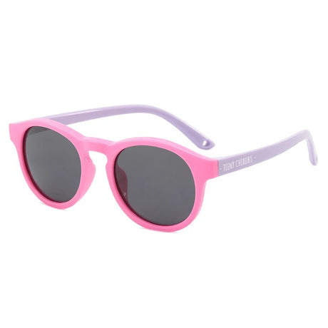 Teeny Baby Keyhole Polarized Sunglasses With Strap - Pink Purple