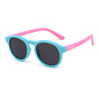 Teeny Baby Keyhole Polarized Sunglasses With Strap - Teal Pink
