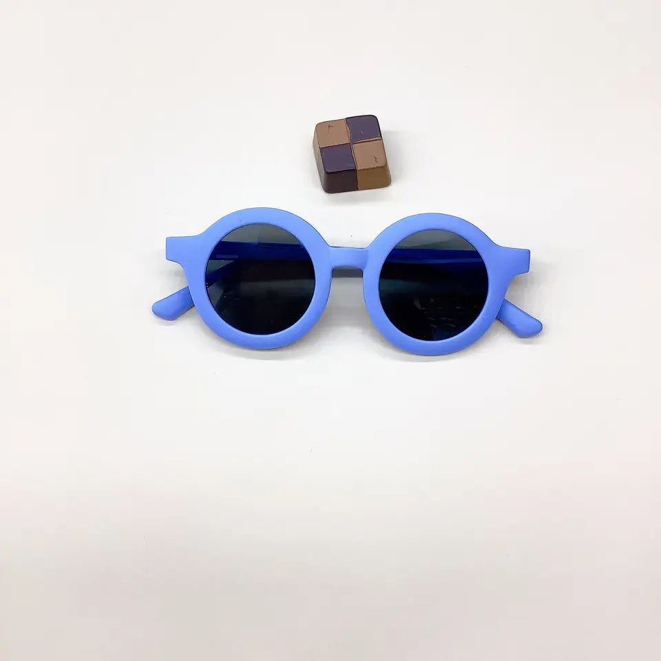 Teeny Flexible Polarized Toddler Round Sunglasses - Blue