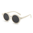 Teeny Baby Polarized Round Sunglasses With Strap - White