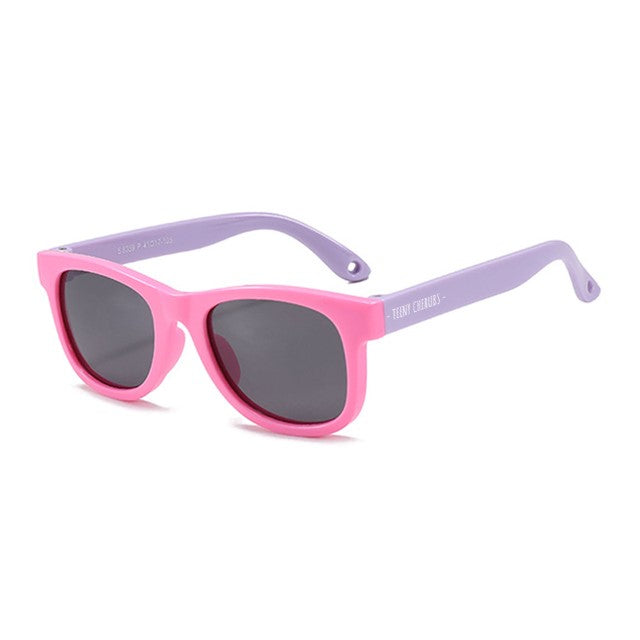Teeny Baby Classic Wayfarer Polarized Sunglasses With Strap - Pink Purple