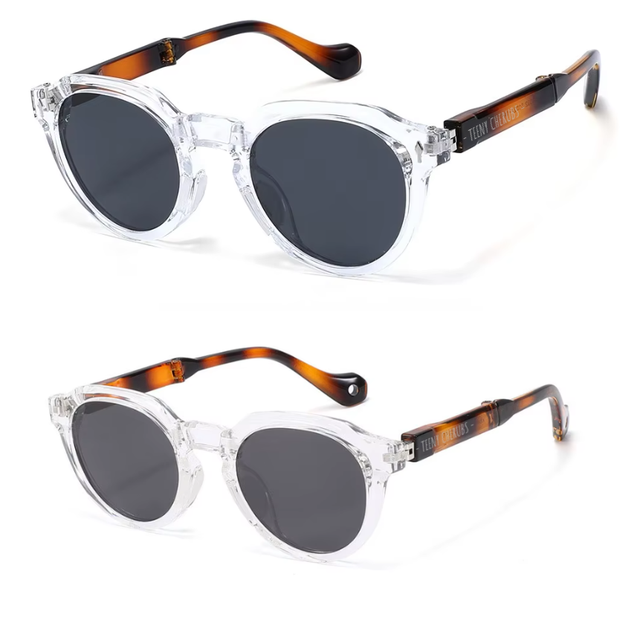Parent Child Set (1 Parent, 1 Child) Foldable Polarized Sunglasses - Transparent