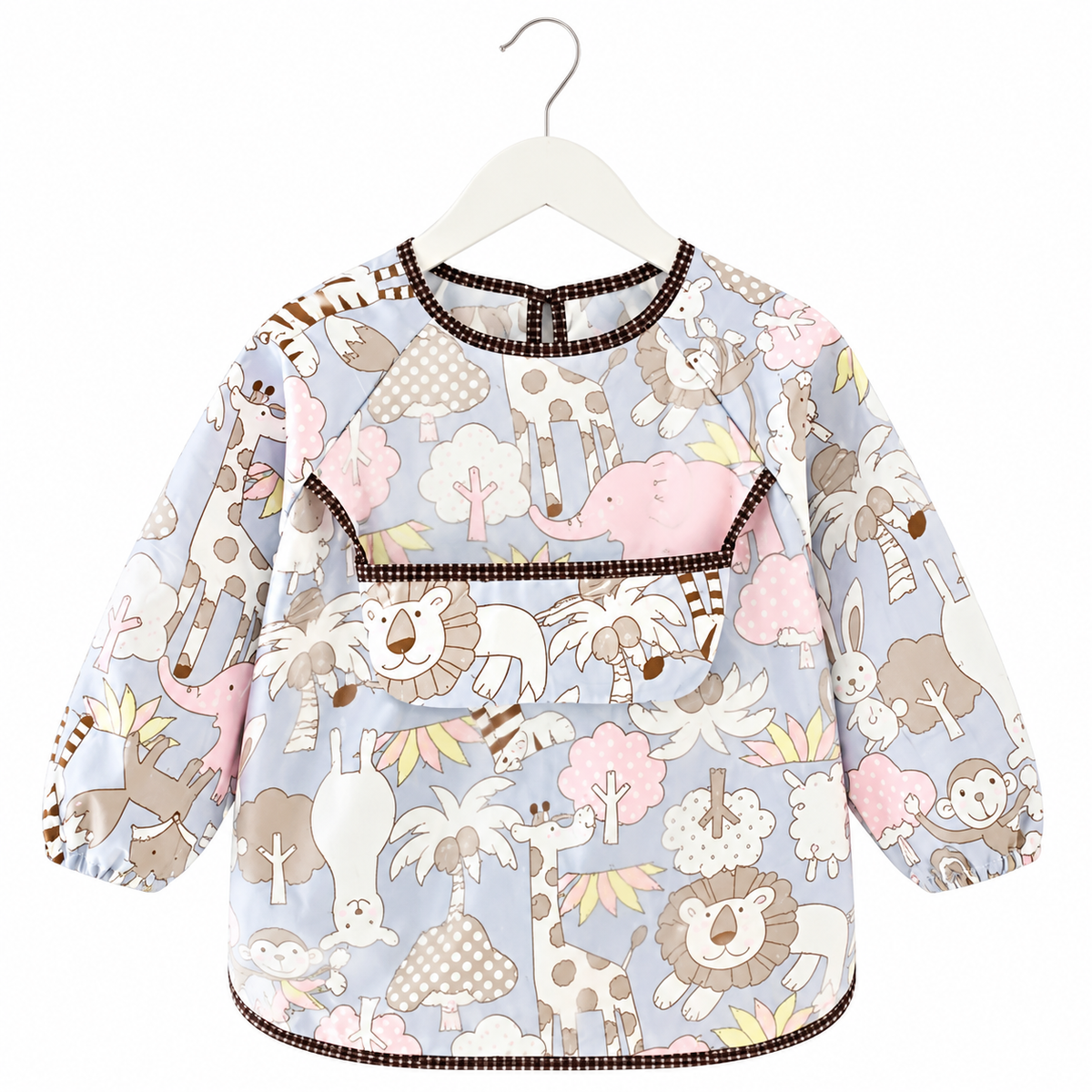 Baby Toddler Feeding Long Sleeve Apron Smock Bib - Lion Zoo