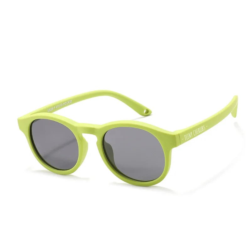 Teeny Baby Keyhole Polarized Sunglasses With Strap - Green