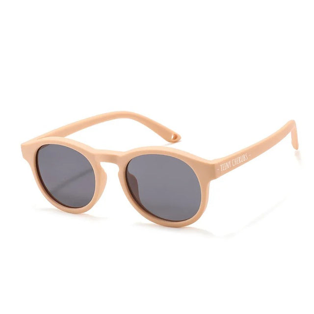 Teeny Baby Keyhole Polarized Sunglasses With Strap - Peach