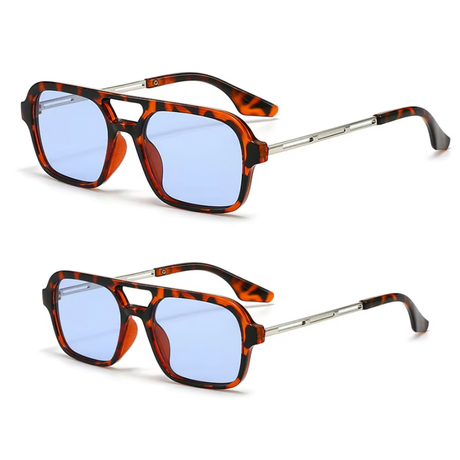 Adult Child Set (1 Adult, 1 Child) UV400 Sunglasses - Blue Pair