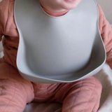 Baby Wearing Silicone Bib With Catcher
