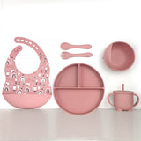 Silicone Baby Feeding Set 6pcs - Rose Rainbow