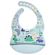 Silicone Waterproof Baby Bib - Light Blue Dinosaurs